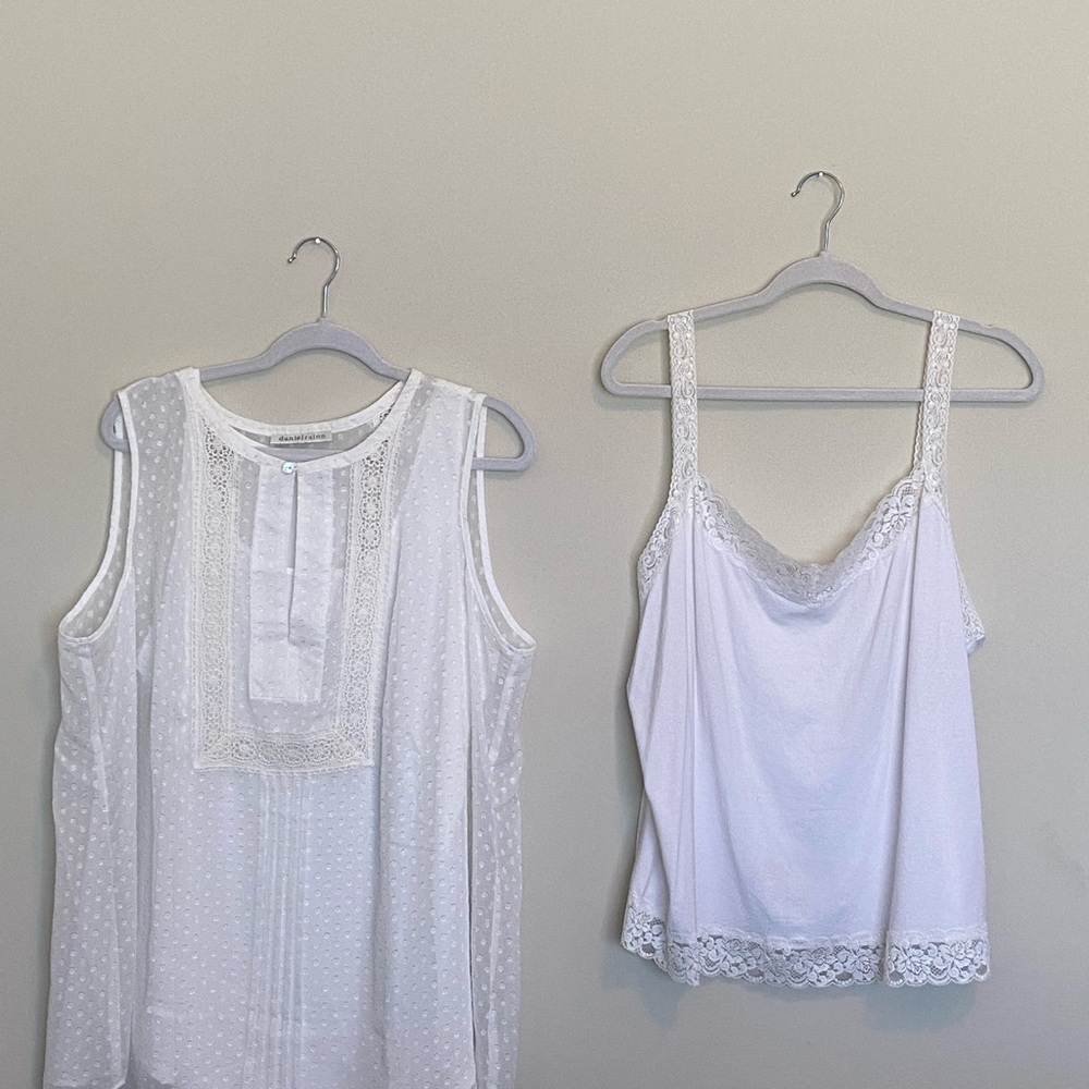 Daniel Rainn White Blouse Set and Caslon Tank. Summertime cool